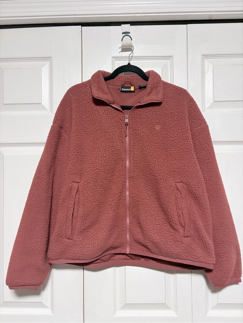 Timberland Women's Dusty Rose Sherpa Zip-Up Jacket